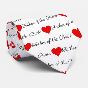 Vater der Braut B&W Red Hearts Neck Tie Krawatte