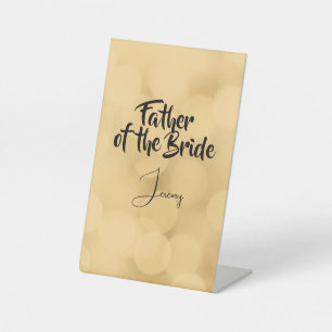Vater der Braut - bearbeitbarer Text auf Gold Sockelschild