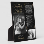 Vater der Braut | Black Gold Message & Foto Fotoplatte (Seite)