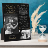 Vater der Braut | Black Gold Message & Foto Fotoplatte (Seite)