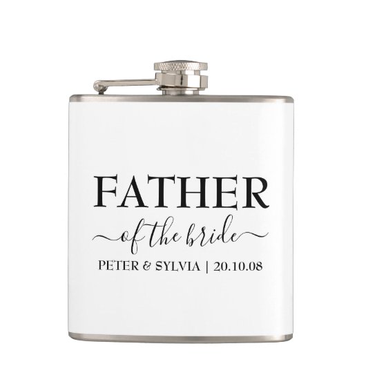 Vater der Braut-Braut-Sitte Flachmann (Vorderseite)