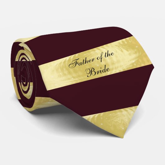 Vater der Braut, Burgund und Gold Krawatte (Gerollt)
