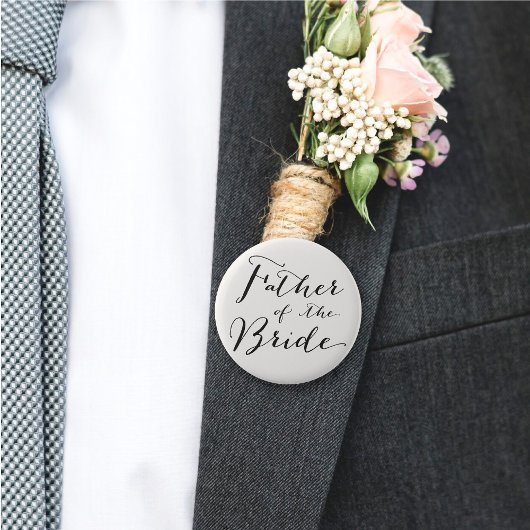 Vater der Braut Classic Script Wedding Party Button