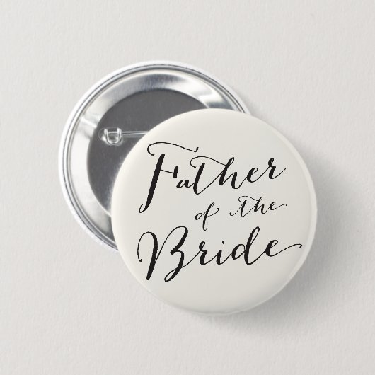 Vater der Braut Classic Script Wedding Party Button (Vorne & Hinten)