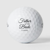 Vater der Braut Elegant Script Custom Wedding Golfball (Vorderseite)