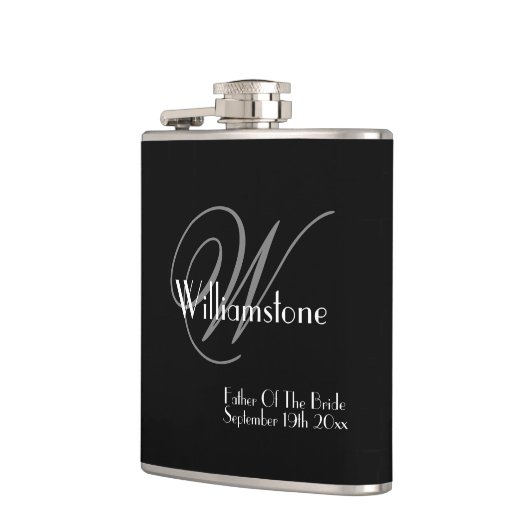 Vater der Braut Geschenk Elegant Monogram Classic Flachmann (Links)