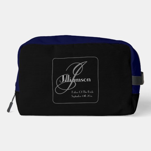 Vater der Braut Geschenk Elegante Monogramm Chic B Waschbeutel (Rückseite)