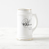 Vater der Braut Geschenk klassische Monogramm rust Bierglas (VorderseiteRechts)
