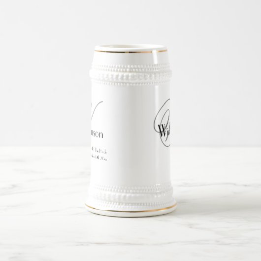 Vater der Braut Geschenk klassische Monogramm rust Bierglas (Mittel)