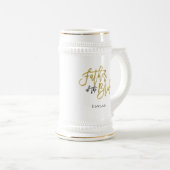 Vater der Braut Geschenk/Name/Gold & Schwarz Bierglas (VorderseiteRechts)