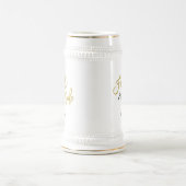 Vater der Braut Geschenk/Name/Gold & Schwarz Bierglas (Mittel)