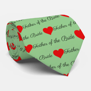 Vater der Braut Grünen Roten Herzen Neck Tie Krawatte