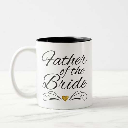 Vater der Braut - Herz des Goldes Zweifarbige Tasse (Links)