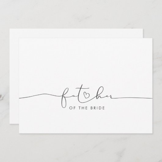 Vater der Braut Hochzeitserklärung (Vorne/Hinten)