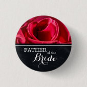 "Vater der Braut" Hochzeitsfeiern Rote Rosen Button (Vorderseite)