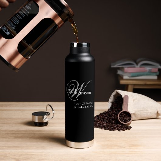 Vater der Braut Hochzeitsgeschenk Coole Monogramm Trinkflasche (Kaffee)