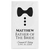 Vater der Braut Hochzeitsgeschenk Tasche Black Kra Kleine Geschenktüte (Rückseite)
