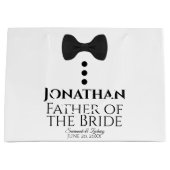 Vater der Braut Hochzeitsgeschenk Tasche Schwarze  Große Geschenktüte (Vorderseite)