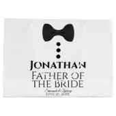 Vater der Braut Hochzeitsgeschenk Tasche Schwarze  Große Geschenktüte (Rückseite)
