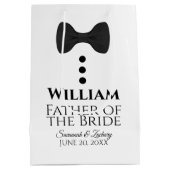 Vater der Braut Hochzeitsgeschenktasche mit schwar Mittlere Geschenktüte (Rückseite)