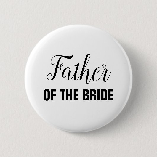 Vater der Braut-Hochzeitspartei Button (Vorderseite)