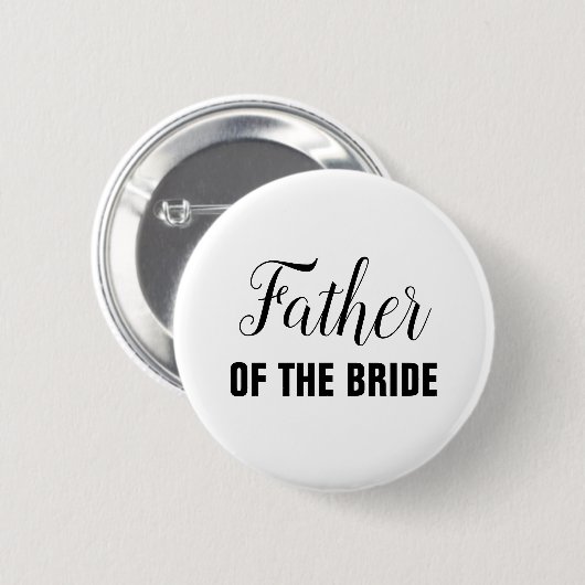 Vater der Braut-Hochzeitspartei Button (Vorne & Hinten)