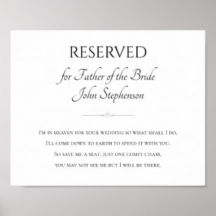 Vater der Braut Ich bin für deine Hochzeit im Himm Poster