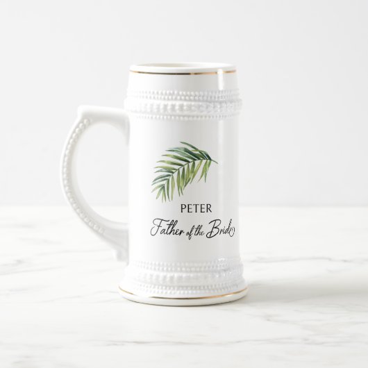 Vater der Braut Palm Leaf Hochzeitsfeier Geschenk Bierglas (Links)