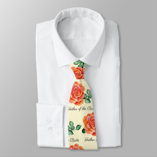 Vater der Braut Peach Rose Neck Tie Krawatte (Gebunden)