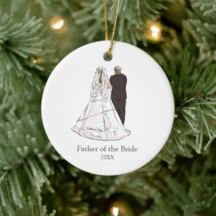 Vater der Braut Personalisierte Weihnachten Keramik Ornament