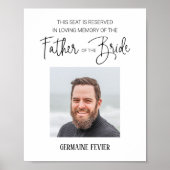 Vater der Braut reserviert Sitzplatz Gedenkstätte  Poster (Vorne)