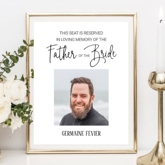 Vater der Braut reserviert Sitzplatz Gedenkstätte  Poster