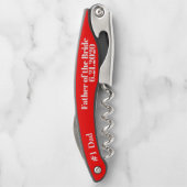 Vater der Braut Rote Gastgeschenk Hochzeit Corksch Kellnermesser (Rückseite)