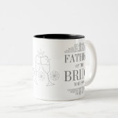 Vater der Braut Rustikale graue Hochzeitmonogramm Zweifarbige Tasse (VorderseiteRechts)