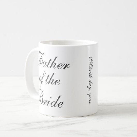 Vater der Braut Save the Date Custom Tasse (Vorderseite Links)