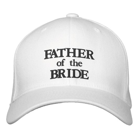 Vater der Braut Schwarz-Weiß-Schick-Hochzeit Bestickte Baseballkappe (Vorderseite)