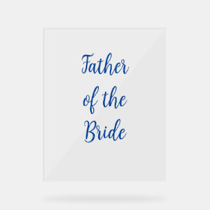 Vater der Braut Simple Wedding Blue Typografie Acrylschild