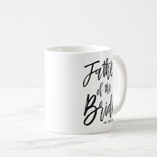 Vater der Braut | Skriptstil Custom Wedding Kaffeetasse (VorderseiteRechts)