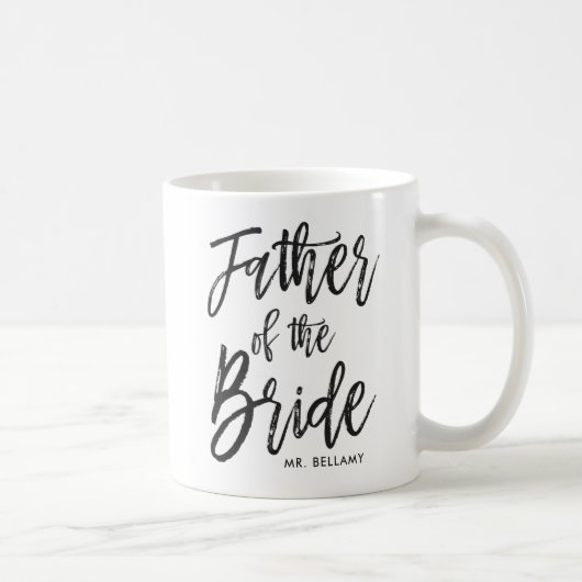 Vater der Braut | Skriptstil Custom Wedding Kaffeetasse (Rechts)