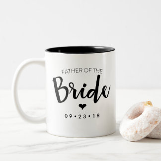 Vater der Braut-Tasse personifizieren Ihr Datum Zweifarbige Tasse