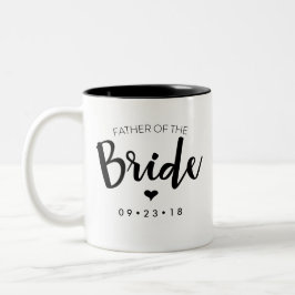 Vater der Braut-Tasse personifizieren Ihr Datum Zweifarbige Tasse