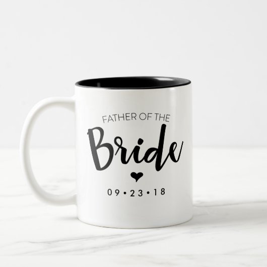 Vater der Braut-Tasse personifizieren Ihr Datum Zweifarbige Tasse (Links)
