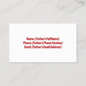 Vater der Braut Telefonnummerkarte (Rückseite)