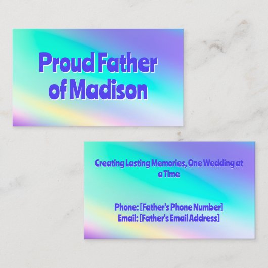 Vater der Braut Telefonnummerkarte (Vorne/Hinten)