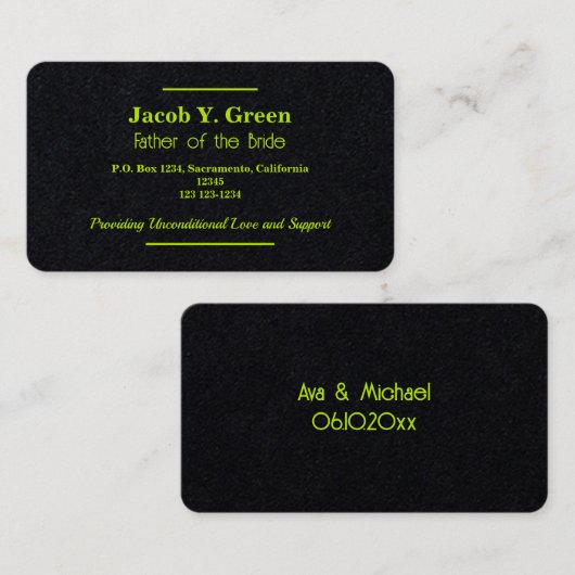 Vater der Braut Visitenkarte (Vorne/Hinten)