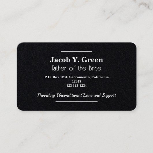 Vater der Braut Visitenkarte (Vorderseite)