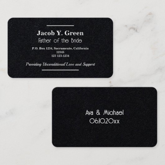 Vater der Braut Visitenkarte (Vorne/Hinten)