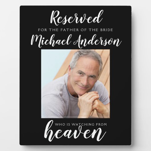 Vater der Braut vorbehaltenes Himmelsohn-Foto Fotoplatte (Vorderseite)