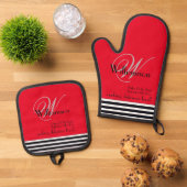 Vater der Braut Weihnachtsgeschenk Monogram Chic R Ofenhandschuh & Topflappen-Set (Oben Unten)