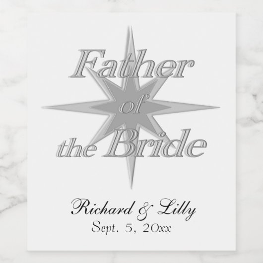 Vater der Braut Weinetikett (Einzelnes Label)